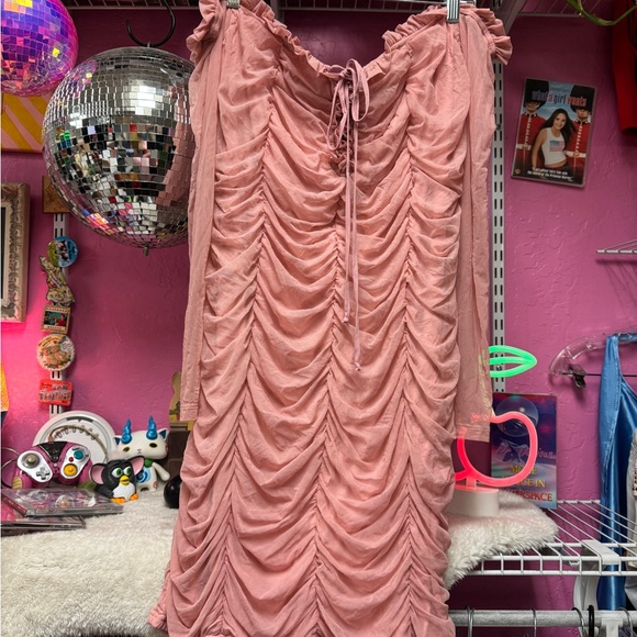 Fashion Nova Dresses & Skirts - Fashion Nova Blush Ruched Mini Dress